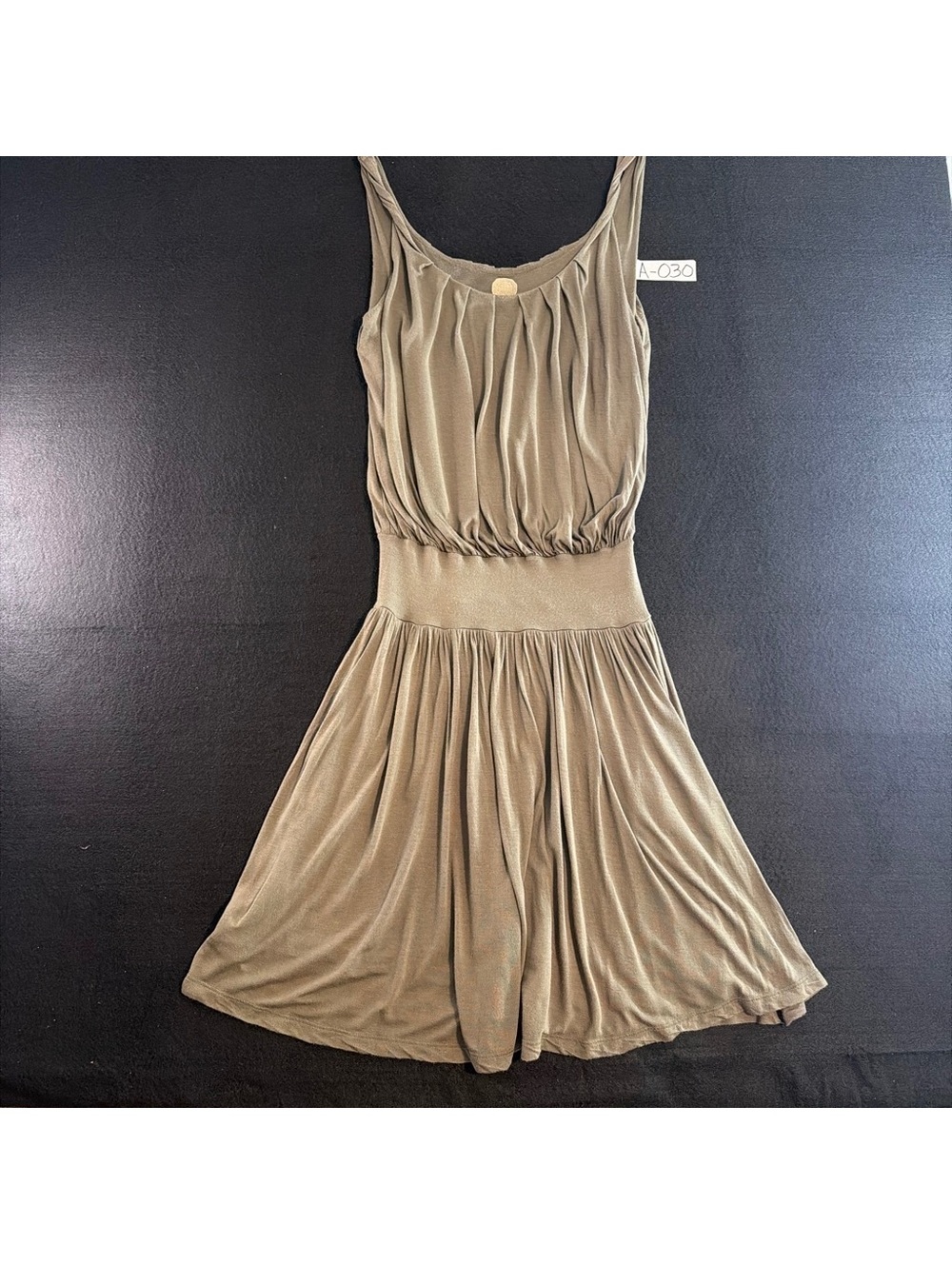 Vintage Raffa San Francisco Olive Green Midi Dress Small Cotton Modal Blend
